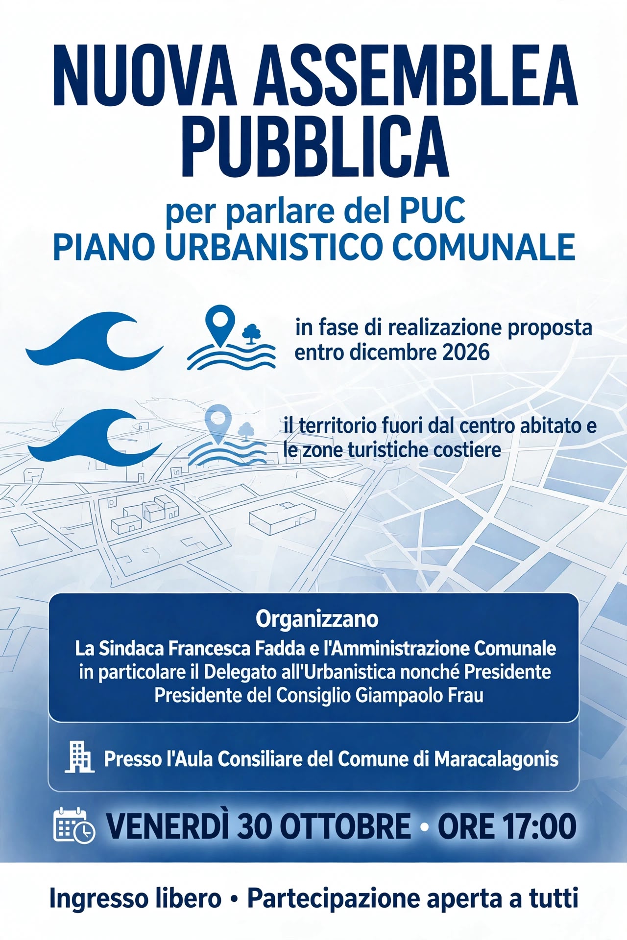 ASSEMBLEA PUBBLICA PUC - 30 OTTOBRE 2026 ORE 17:00- AULA CONSILIARE ASSEMBLEA PUBBLICA PUC - 30 OTTOBRE 2026 ORE 17:00- AULA CONSILIARE