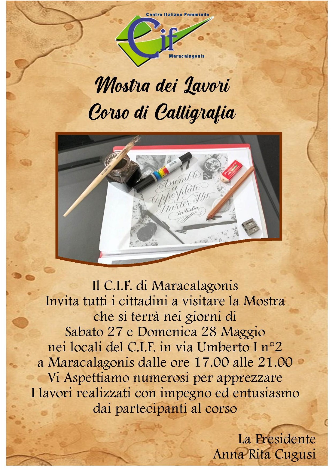 CIF - Mostra dei lavori Corso di calligrafia