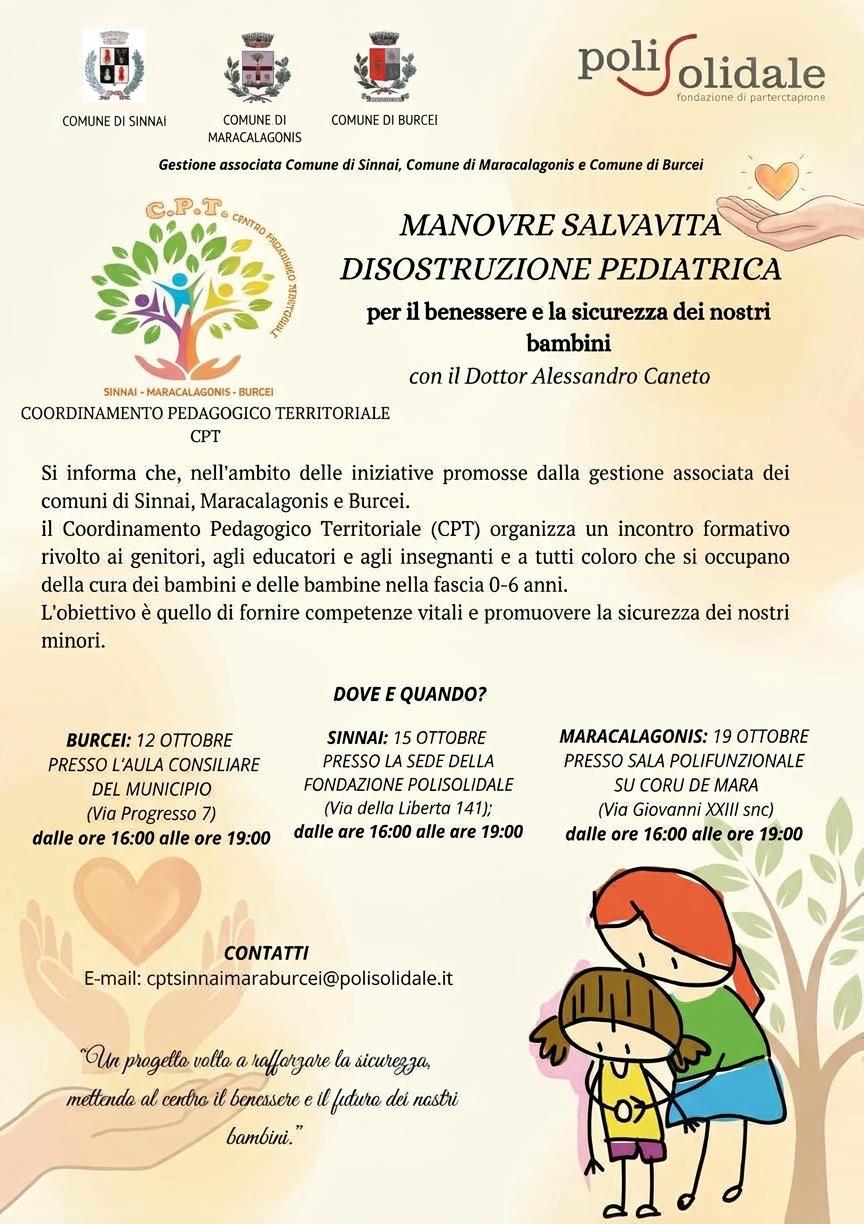 Manovre salvavita e disostruzione pediatrica: incontro formativo a Maracalagonis