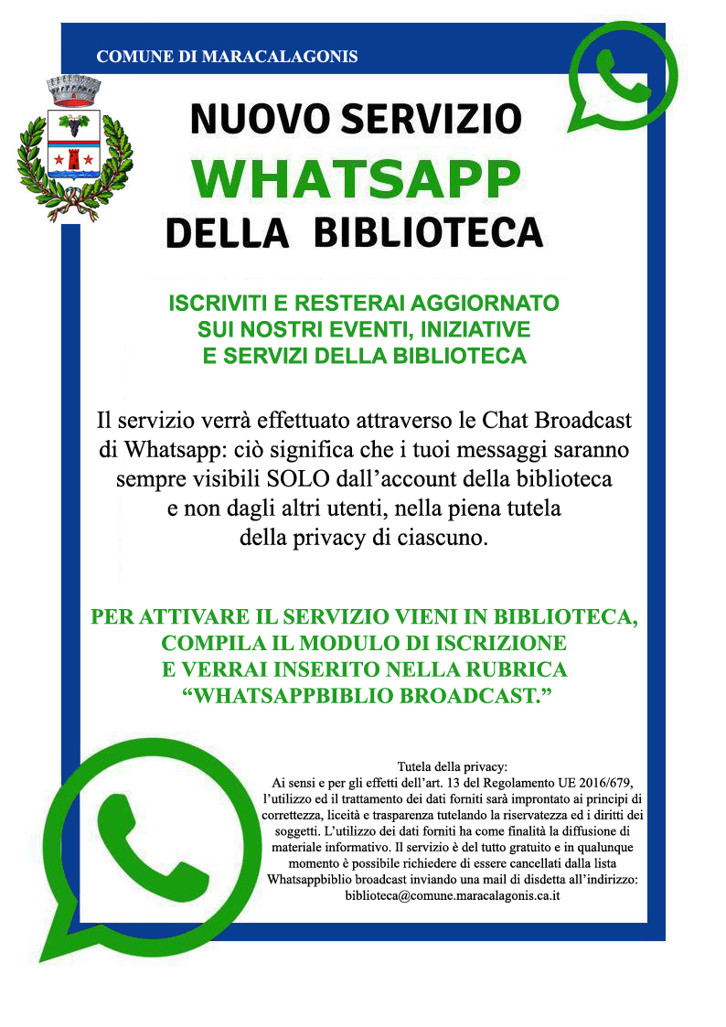 WHATSAPP DELLA BIBLIOTECA