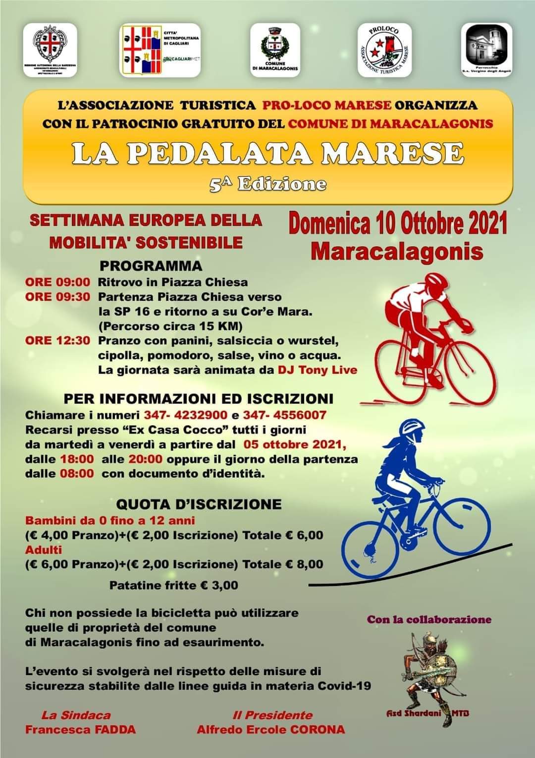 DOMENICA 10 OTTOBRE 2021 - PEDALATA MARESE - QUINTA EDIZIONE