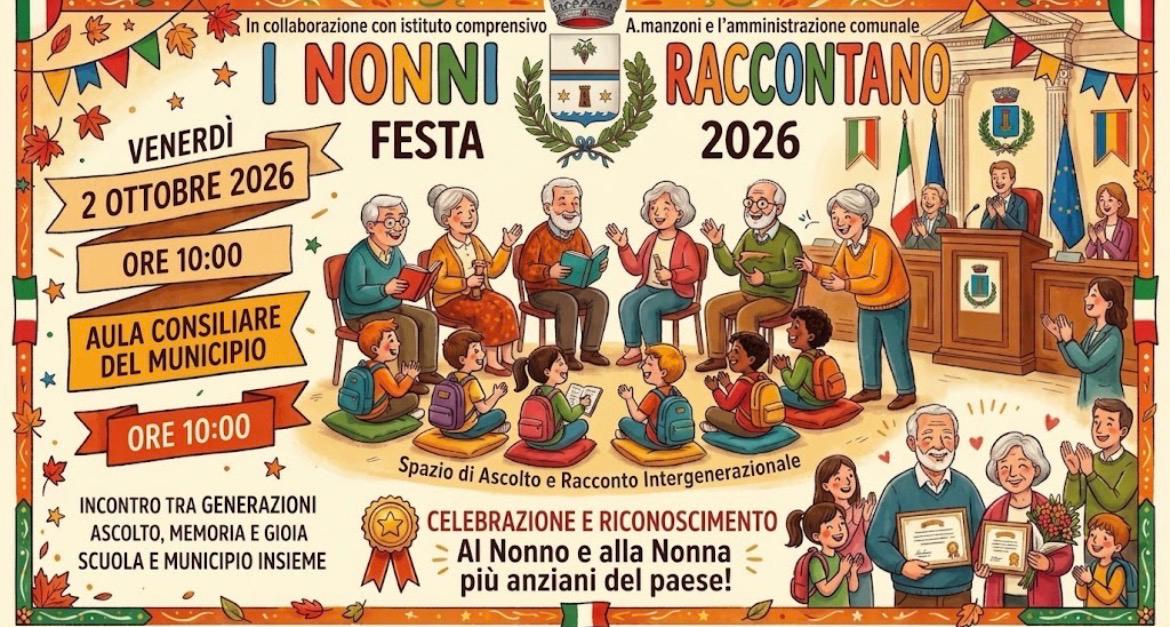 Festa dei Nonni 2026 - I Nonni raccontano - 02 Ottobre 2026 - Aula consiliare